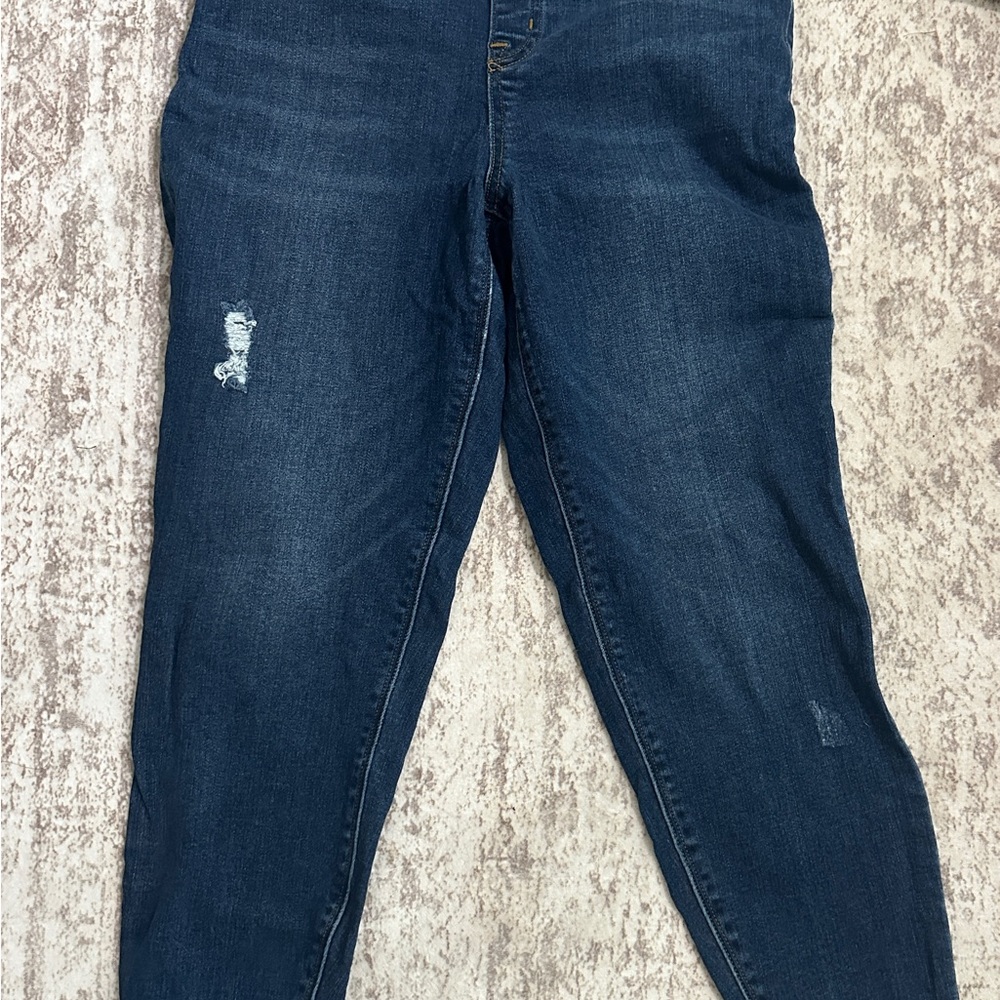 SPANX cropped stretch distressed Jeans
